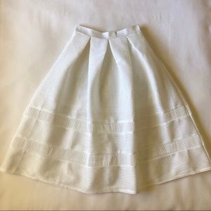 She + Sky White Sheer Midi Skirt Large Zip Back
